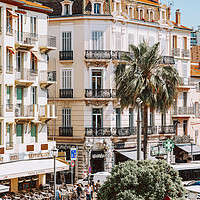 Buy canvas prints of Downtown Exotic Cannes City, French Riviera Houses by Radu Bercan