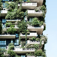 Buy canvas prints of Bosco Verticale, Modern Architecture, Urban Forest by Radu Bercan