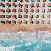 Buy canvas prints of Aerial Beach Print, Blue Ocean Coastal Photography, Home Decor Aerial Photography, Summer Vibes Beach Print, Ocean Print, Ocean Waves, Beach Art by Radu Bercan