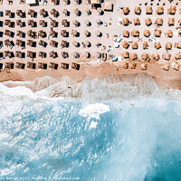 Buy canvas prints of Coastal Beach, Aerial Beach Print, Ocean Waves, Summer Vibes by Radu Bercan