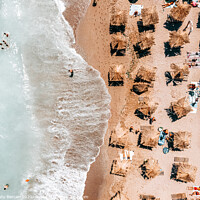 Buy canvas prints of Aerial Ocean Beach Print, Summer Vibes, Sea Waves Art Print by Radu Bercan