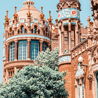 Buy canvas prints of Barcelona Tower Detail Architecture by Radu Bercan