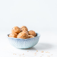 Buy canvas prints of Oatmeal Granola Homemade Snack Balls by Radu Bercan