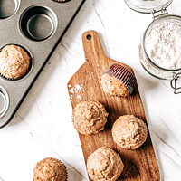 Buy canvas prints of Cupcakes Print, Flat-Lay Sweet Baked Muffins by Radu Bercan