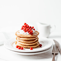 Buy canvas prints of American Pancakes, Cranberry Fruits by Radu Bercan