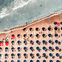 Buy canvas prints of People On Beach, Aerial Beach Photography by Radu Bercan