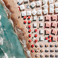 Buy canvas prints of People On Beach, Aerial Photography, Summer Travel Beach Sea by Radu Bercan