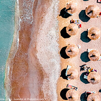 Buy canvas prints of Aerial Beach Print, Summer Beach Photography by Radu Bercan