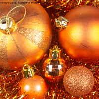Buy canvas prints of Christmas balls on tinsel by aurélie le moigne