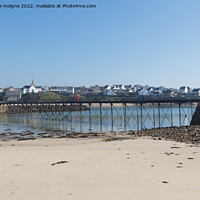 Buy canvas prints of Bridge and beach in Audierne by aurélie le moigne