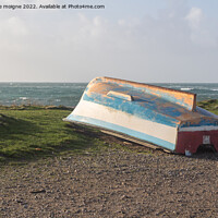 Buy canvas prints of Boat turn upside down to winterize by aurélie le moigne