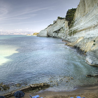 Buy canvas prints of White Cliffs of Corfu by Oliver Porter