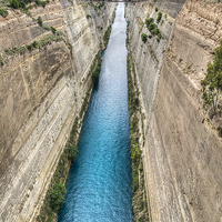 Buy canvas prints of Corinth Canal by Oliver Porter