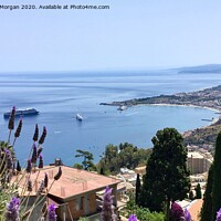 Buy canvas prints of Taormina Bay Sicily by Angharad Morgan
