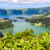 Buy canvas prints of Lake of Sete Cidades from Vista do Rei viewpoint in Sao Miguel,  by Pere Sanz