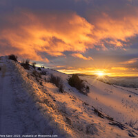 Buy canvas prints of Beautiful Winter Sunset in a Snowy Landscape  by Pere Sanz