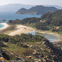 Buy canvas prints of Aerial View of Stunning Landscape in the Cies Islands Natural Pa by Pere Sanz