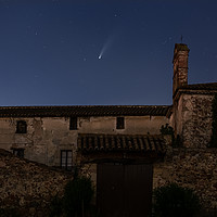 Buy canvas prints of Comet Neowise over a Rural House  by Pere Sanz