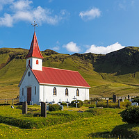 Buy canvas prints of Reyniskirkja Church in Vik, Iceland by Pere Sanz