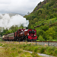 Buy canvas prints of Steam train in Snowdonia, Wales by Pere Sanz