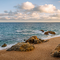 Buy canvas prints of Beautifull Beach in Costa Brava at Sunset, Catalon by Pere Sanz