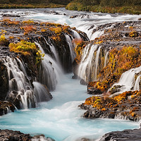 Buy canvas prints of Beautiful Bruarfoss Waterfall Close up, Iceland  by Pere Sanz