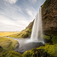 Buy canvas prints of  Seljalandsfoss Waterfall on a Sunny Day in Icelan by Pere Sanz