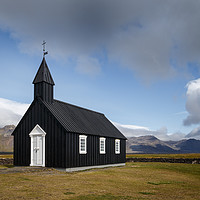 Buy canvas prints of The Black Church at Budir, Snæfellsnes Peninsula,  by Pere Sanz