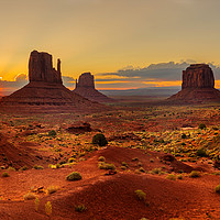Buy canvas prints of Sunrise over Monument Valley Panorama  by Pere Sanz