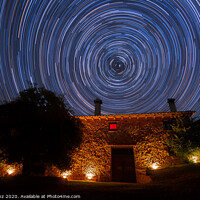Buy canvas prints of Star Trails over a Rural House by Pere Sanz