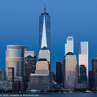 Buy canvas prints of Lower Manhattan Skyline at blue hour, NYC, USA by Pere Sanz