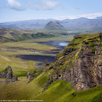 Buy canvas prints of Beatiful green landscape as seen from Dyrhólaey, Iceland by Pere Sanz