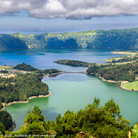 Buy canvas prints of Lake of Sete Cidades from Vista do Rei viewpoint in Sao Miguel, Azores by Pere Sanz