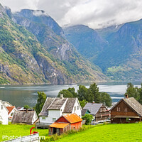 Buy canvas prints of Panoramic view of the Village of Undredal in Norway by Pere Sanz