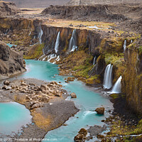 Buy canvas prints of Sigoldugljufur, a Canyon with Waterfalls in Iceland  by Pere Sanz