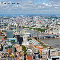 Buy canvas prints of  River Thames  panorama in London. Panaroma view from top of Shard Tower, the tallest building in Europe. by Pere Sanz