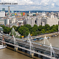 Buy canvas prints of  Hungerford bridge panorama in London.  by Pere Sanz