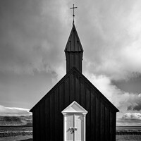 Buy canvas prints of The Black Church at Budir, Snæfellsnes Peninsula, Iceland by Pere Sanz