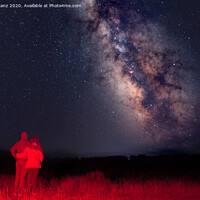 Buy canvas prints of Couple looking at the milky way by Pere Sanz