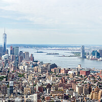 Buy canvas prints of Lower Manhattan Skyline Aerial View, NYC, USA  by Pere Sanz