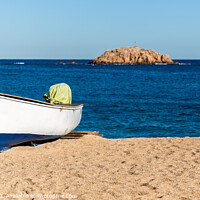 Buy canvas prints of Fishermen's boat on a beach, Tossa de Mar, Costa Brava, Catalonia by Pere Sanz