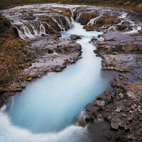 Buy canvas prints of Beautiful Turquoise Bruarfoss Waterfall, Iceland  by Pere Sanz