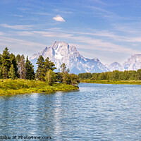 Buy canvas prints of Panoramic view of Grand Teton National Park from Oxbow Bend over by Pere Sanz