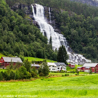 Buy canvas prints of Tvindefossen waterfall in Voss, Norway by Pere Sanz