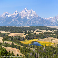 Buy canvas prints of Hedrick Pond Overlook Panorama  at Grand Teton National Park, WY by Pere Sanz