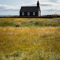 Buy canvas prints of The Black Church at Budir, Snæfellsnes Peninsula, Iceland by Pere Sanz