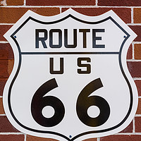 Buy canvas prints of Historic route 66 sign by Nicolas Boivin