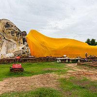 Buy canvas prints of Reclining Buddha at Wat Lokayasutharam by Nicolas Boivin