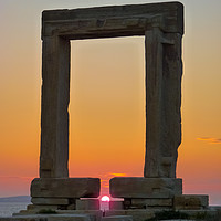 Buy canvas prints of Sunset on Portara - ruins of ancient temple of Del by Nicolas Boivin