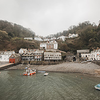 Buy canvas prints of View of Clovelly from the harbour by Jennifer Hanks